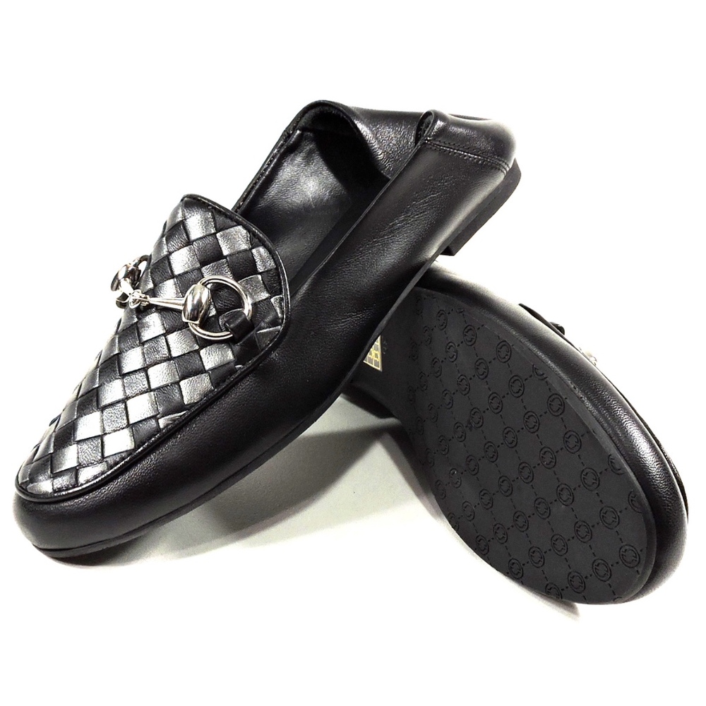WOMEN'S BLACK LEATHER SUMMER LOAFERS